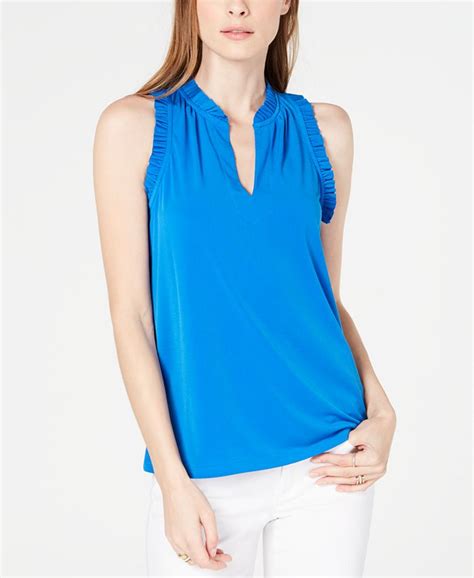 michael michael kors sleeveless ruffle tank top 